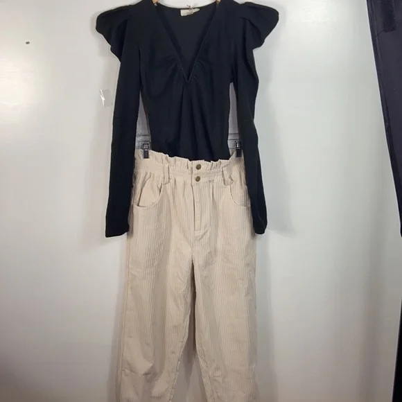 HIGH Waist Paperbag Corduroy Baggy Pants - Picture 7 of 7